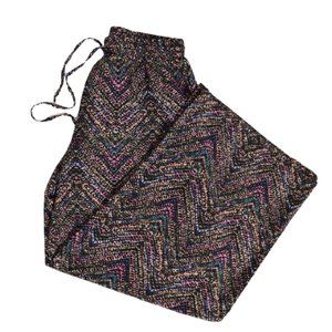 Multi-Color Wide Leg Tie-Waist Pants